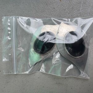 Silver and Black Abstract Earrings